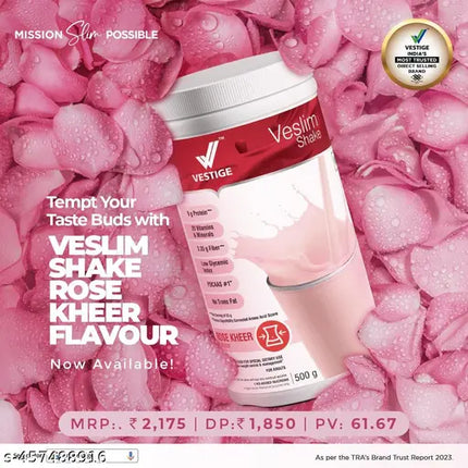 Vestige Veslim Shake - Rose Kheer Flavour (500 G)