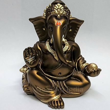 Gold Art India Gaddi Ganesh Idol For Car Dashboard