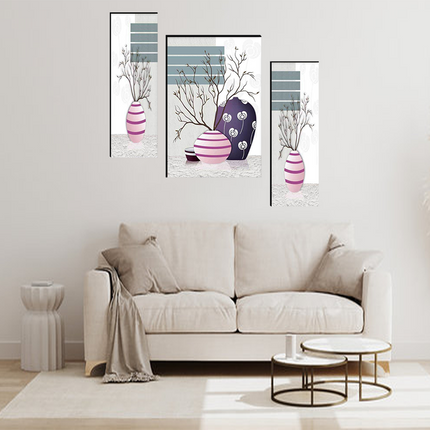 Tehzeeb Creations Set Of 3 Digital Wall Painting
