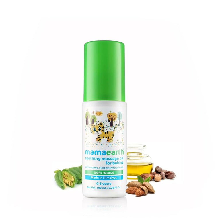 Mamaearth Soothing Massage Oil & Nourishing Hair Oil & Gentle Cleansing Shampoo for Babies