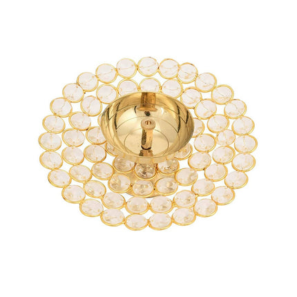 Craftvatika Gold-Toned Crystal Akhand Diya Oil Puja Lamp
