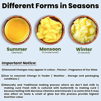 Divya Kamdhenu A2 Pure Desi Gir Cow Ghee | Cultured Ghee - Traditional Bilona Method | Pure A2 Ghee | Indian Organic A2 Cow Ghee