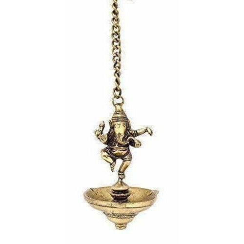Dancing Ganesha Brass Hanging Diya