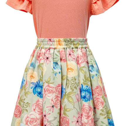 LH Luxury Fashion Liana Girls Tee & Skirt Set – Stylish & Comfortable Kids Co-ord