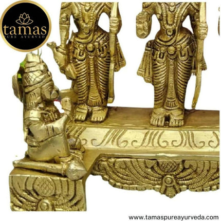 Tamas Brass Handcrafted Ram Darbar Shree Ram Ji Sita Laxman Hanuman Statue Idol