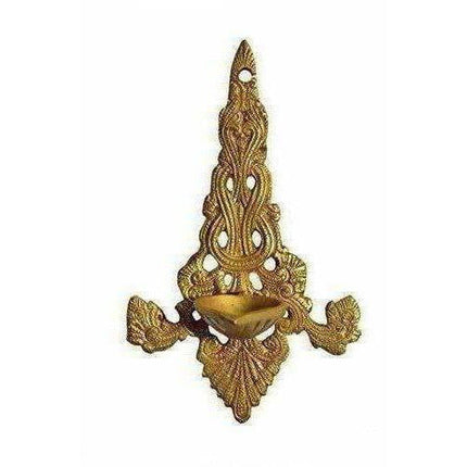 Gold-Polished - Diya Oil Lamp Brass Stand Holder