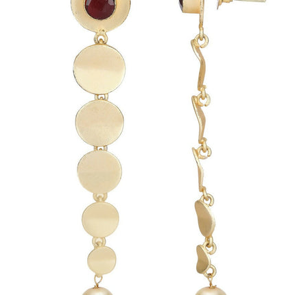 Joban Fashion Women Long Pattern Matte Gold Earrings