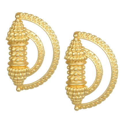 Joban Fashion Women Matte Gold Brass Earrings