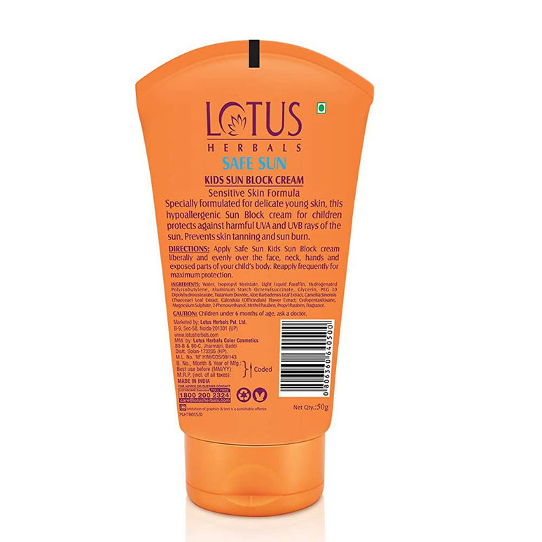 Lotus Herbals Safe Sun Kids Sun Block Cream SPF 25