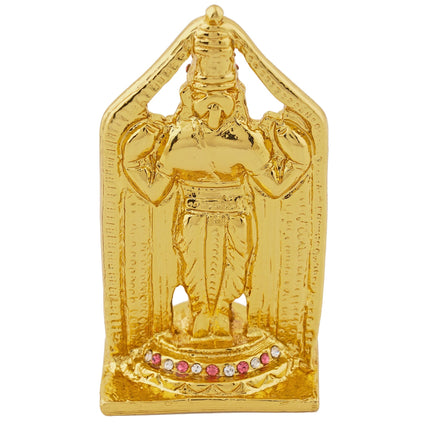 Estele Gold-Polished Lord Tirupati Balaji Idol Showpiece for Pooja Mandir/ Home Decorative