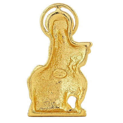 Estele Gold-Polished God of love Sri Krishna Idol with Kamdhenu for Home/Car decor