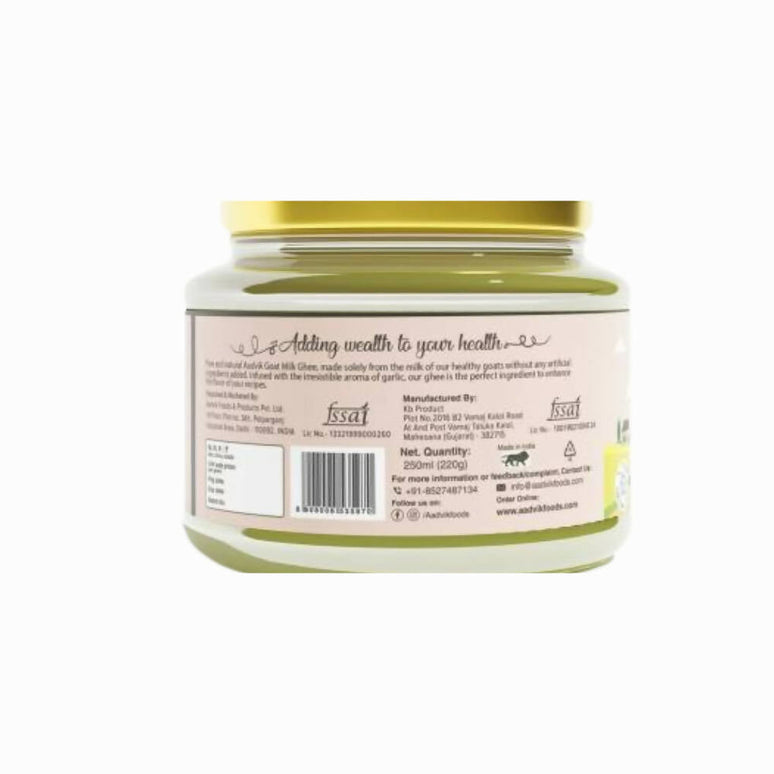 Aadvik A2 Goat Milk Ghee Infused with Garlic | Made From Grass Fed Goat Milk | Pure Organic Ghee