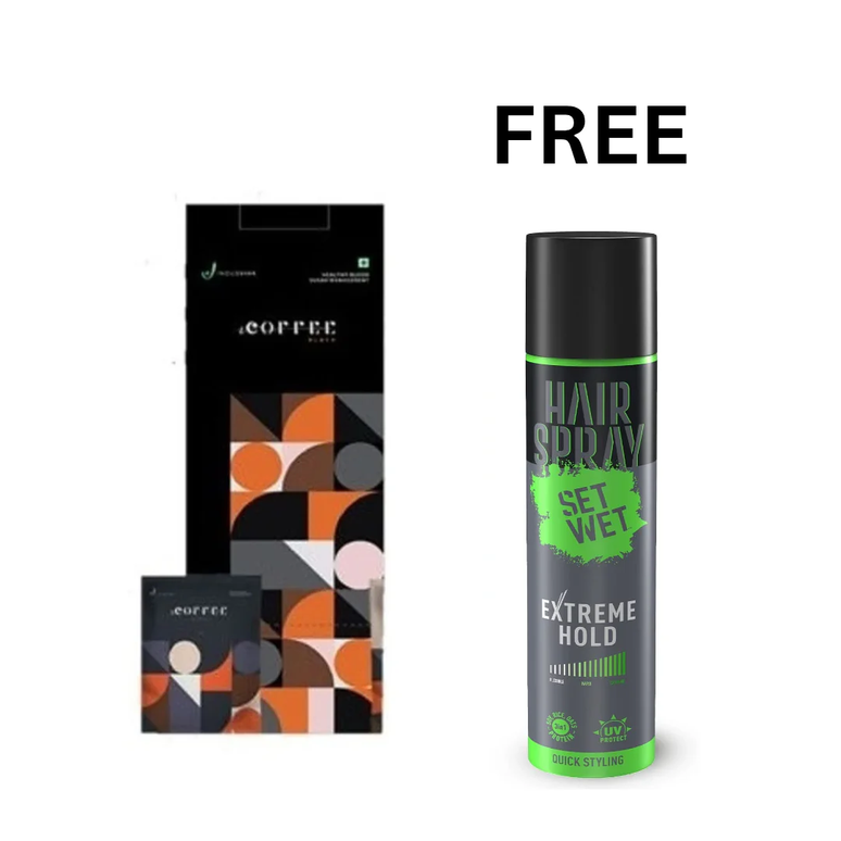 INDUS VIVA I COFFEE BLACK COFFEE (50 SACHETS) - FREE SET WET HAIR SPRAY
