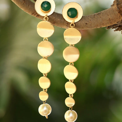 Joban Fashion Women Long Pattern Matte Gold Earrings