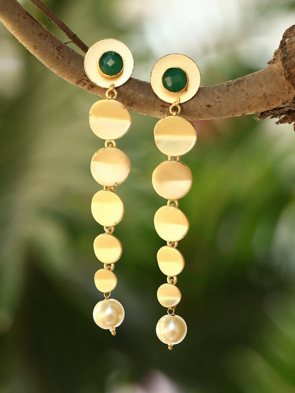 Joban Fashion Women Long Pattern Matte Gold Earrings