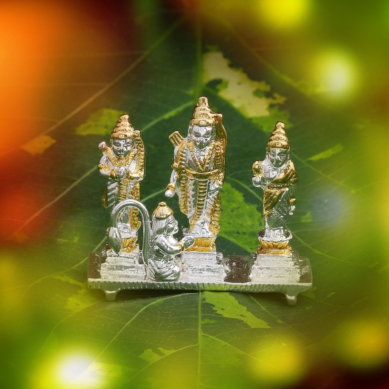 Estele Gold-Polished Spiritual Ram Darbar|God Ram,Laxman,Sita & Hanuman Idol for Home/Car Décor