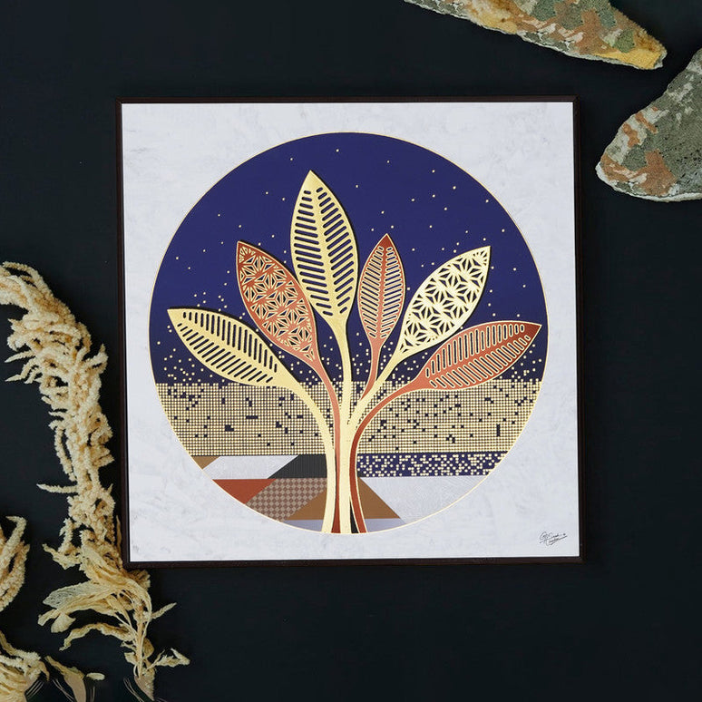 Tehzeeb Creations Golden Embossed Wall Painting