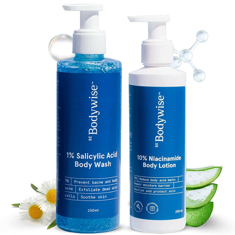 BeBodywise 1% Salicylic Acid Body Wash and 10% Niacinamide Body Lotion