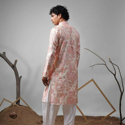 Pink Modal Designer Printed Kurta Set - Mahotsav