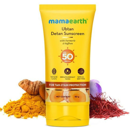 Mamaearth Ubtan Detan Sunscreen With Turmeric & Saffron For Sun Protection