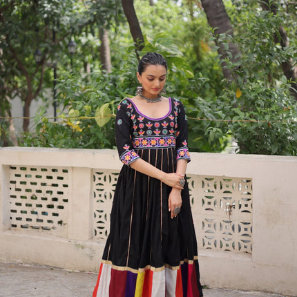 Pramukh Fab Black Color Roman Gown