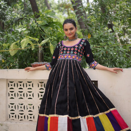 Pramukh Fab Black Color Roman Gown