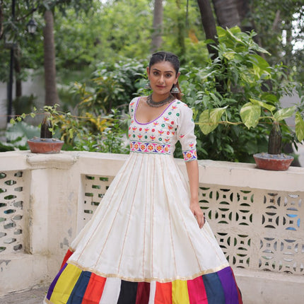 Pramukh Fab White Color Roman Gown