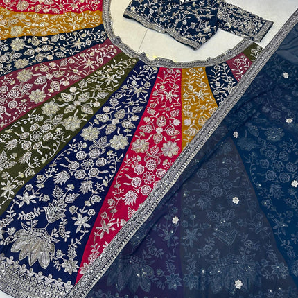 Pramukh Fab Teal Color Faux Georgette Lehenga Choli