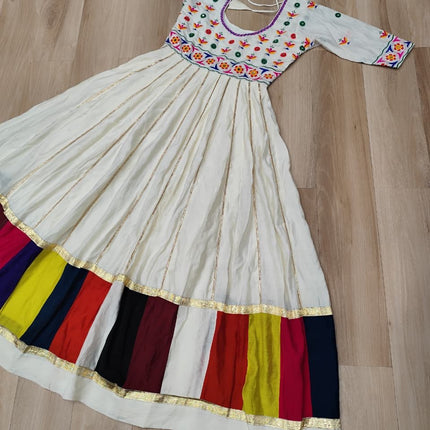 Pramukh Fab White Color Roman Gown