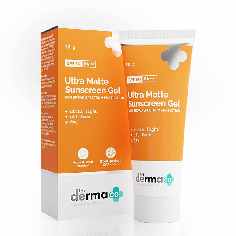 The Derma Co Ultra Matte Sunscreen Gel for Broad Spectrum Protection