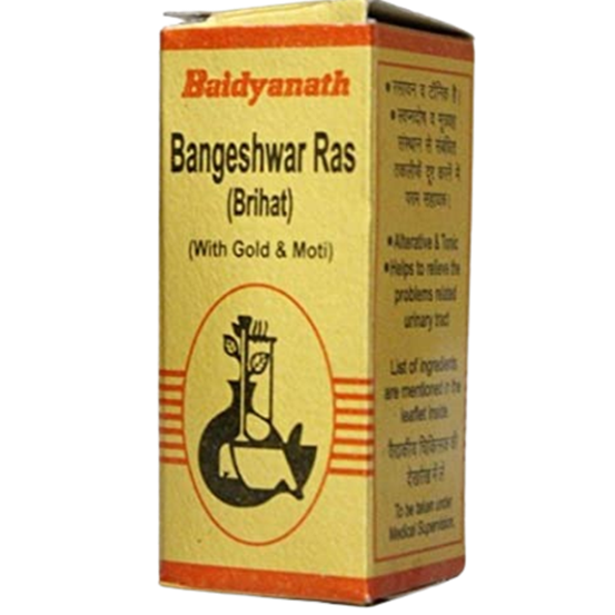 Baidyanath Bangeshwar Ras Brihat with Gold and Pearl - 10 Tabs