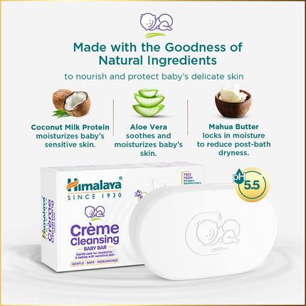 Himalaya Herbals Creme Cleansing Baby Bar For Baby's Sensitive Skin