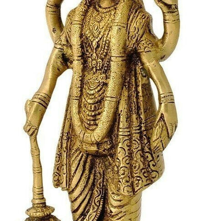 Artvarko Brass Lord Vishnu Narayan Holding Club Brass Statue
