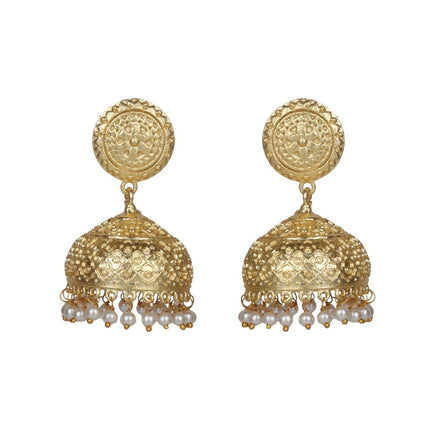 Joban Fashion Women Matte Gold Brass Jhumka