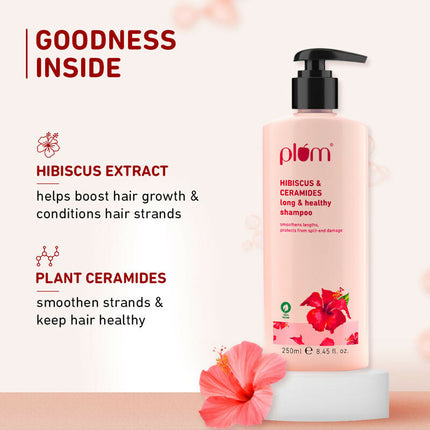 Plum Hibiscus & Ceramides Shampoo For Long, Healthy Hair