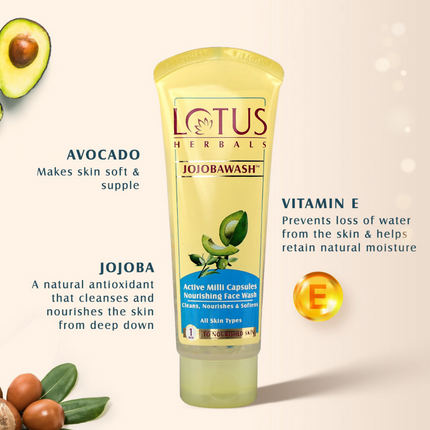 Lotus Herbals Jojobawash Active Milli Capsules Nourishing Face Wash