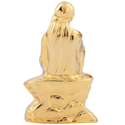 Estele Gold-Polished Divine Sirdi Sai Baba Idol for Pooja/Gifts/Car decor