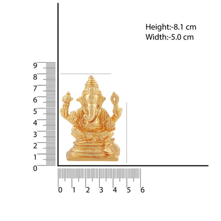Estele Gold-Polished Spiritual Lord Ganesha Idol for Gifts & HouseWarming/Home/Office Decors