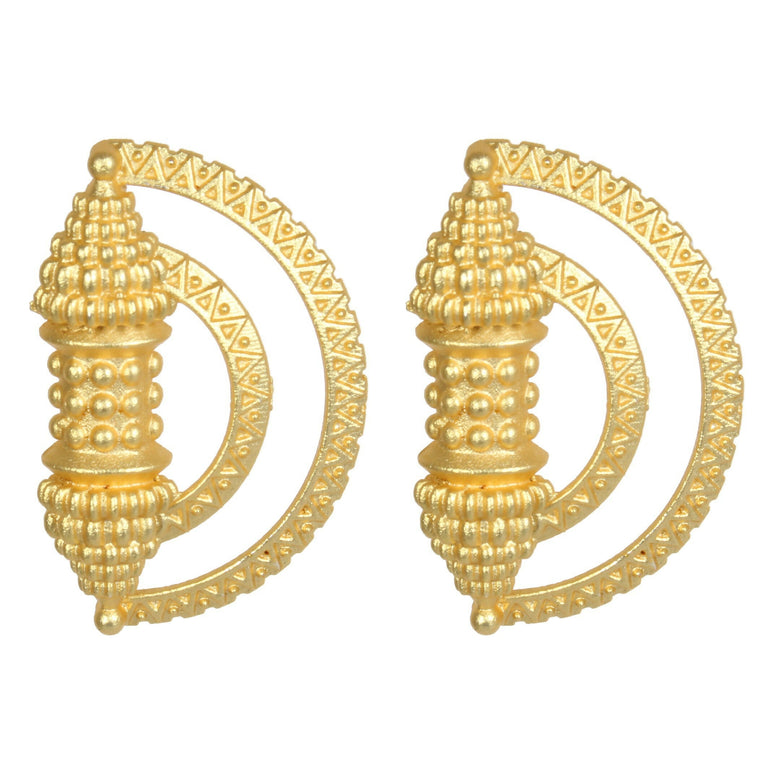 Joban Fashion Women Matte Gold Brass Earrings