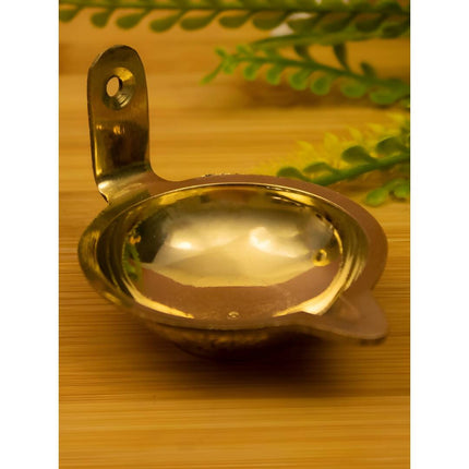 Spillbox Gold-Toned Brass Akdam Deewar Round Pooja Essential