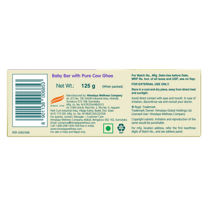 Himalaya Herbals Baby Bar with Pure Cow Ghee