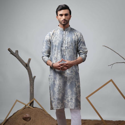 Blue Modal Designer Printed Kurta Set - Mahotsav