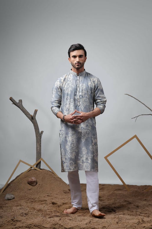 Blue Modal Designer Printed Kurta Set - Mahotsav
