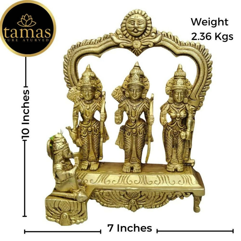 Tamas Brass Handcrafted Ram Darbar Shree Ram Ji Sita Laxman Hanuman Statue Idol