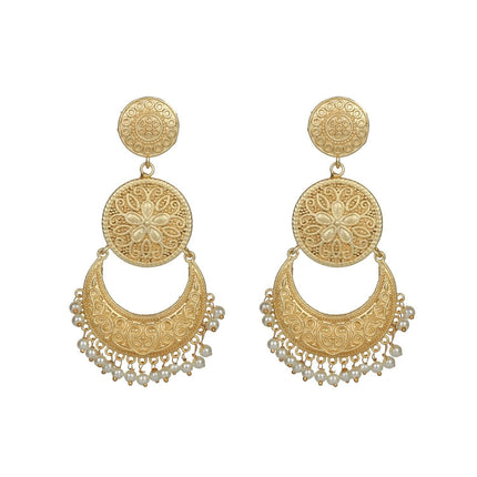 Joban Fashion Women Matte Gold Brass Earrings