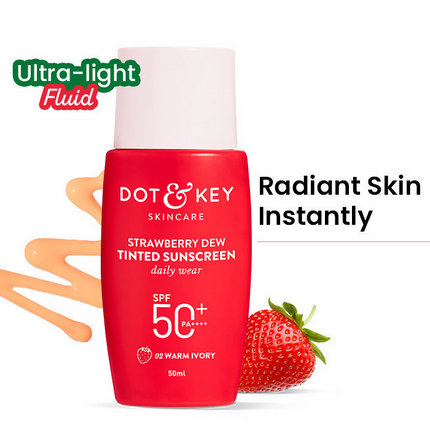 Dot & Key Strawberry Dew Tinted Sunscreen SPF 50+ PA++++ - 02 Warm Ivory