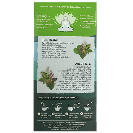 Organic India Tulsi Brahmi Tea 25 Tea Bags