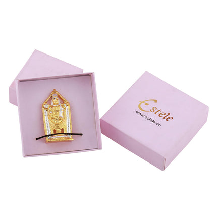 Estele Gold-Polished Lord Tirupati Balaji Idol Showpiece for Pooja Mandir/ Home Decorative