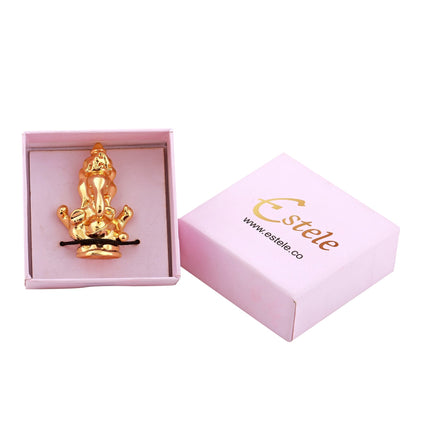 Estele Gold-Polished Spiritual Lord Ganesha Idol for Gifts & HouseWarming/Home/Office Decors