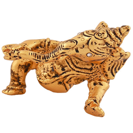 Estele Gold-Polished Spiritual Lord Bal Ganesha Idol for Gifts & HouseWarming/Home/Office Decors